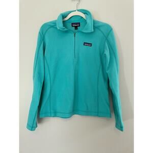 Patagonia Size S Women's Teal Blue Green Fleece 1/4 Zip Pullover Sweater
